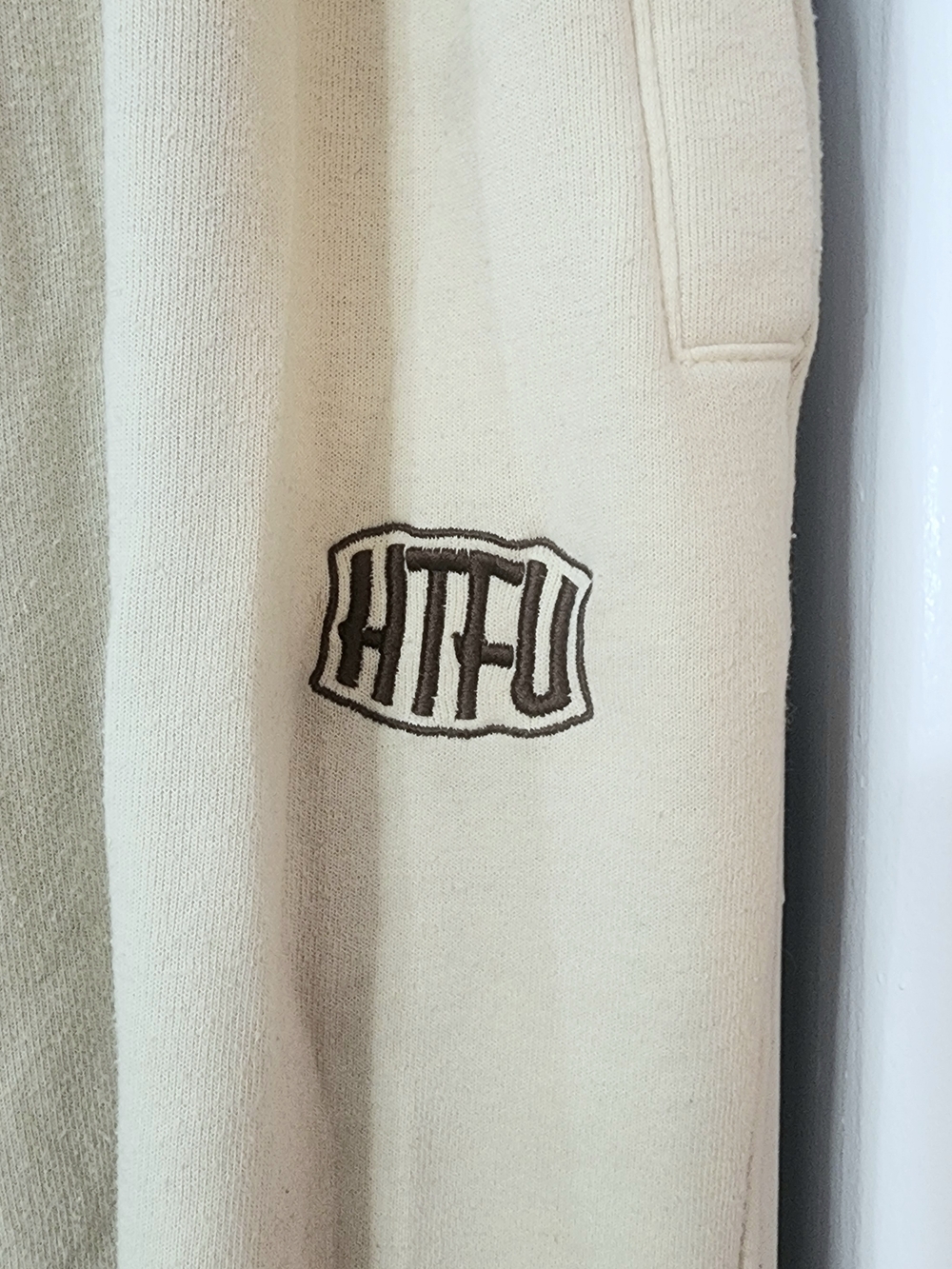 HTFU Gym Rat Joggers Sweatpants- Cream Fleece - Picture 3 of 9
